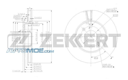Диск тормозной передний BS5276 Zekkert (фото №1)